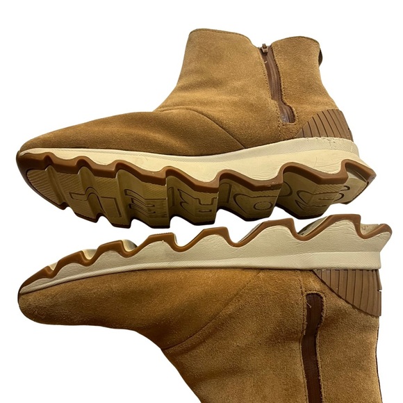 SOREL Kinetic Impact Waterproof Short Tan Suede Boots Size 7 Sherpa Lining Snow - Picture 6 of 9